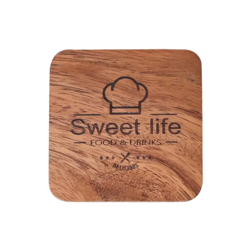 1Pc Wood Coaster Square round Mug Coasters Coffee Tea Cup Mats Table Mat Pad Wooden Drink Coasters Placemats Table Accessories
