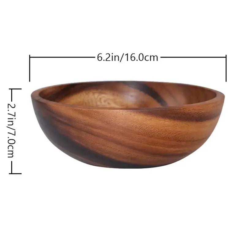 Salad Bowl Fruit Decoration Practical Wooden Household Kitchen Bowl Cutlery Basin Fruit Bowl Salad Bowl Storage Wholesale