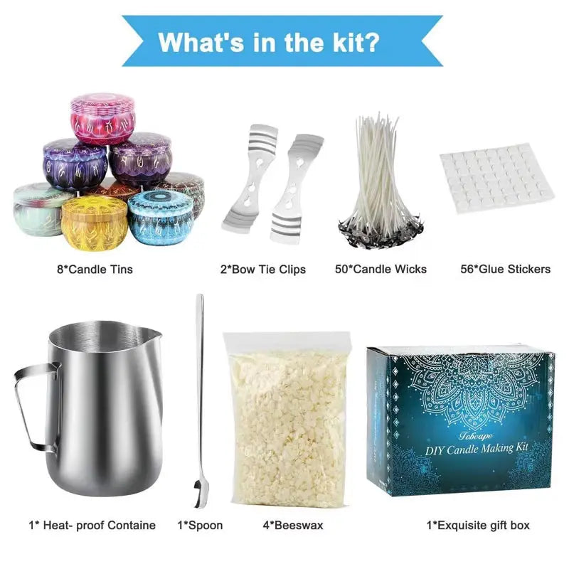 1 Set Candle Making Kit Pouring Pot Wicks Sticker DIY Candle Fixator Craft Tools DIY Handmade Candle Set with Cotton Core Holder