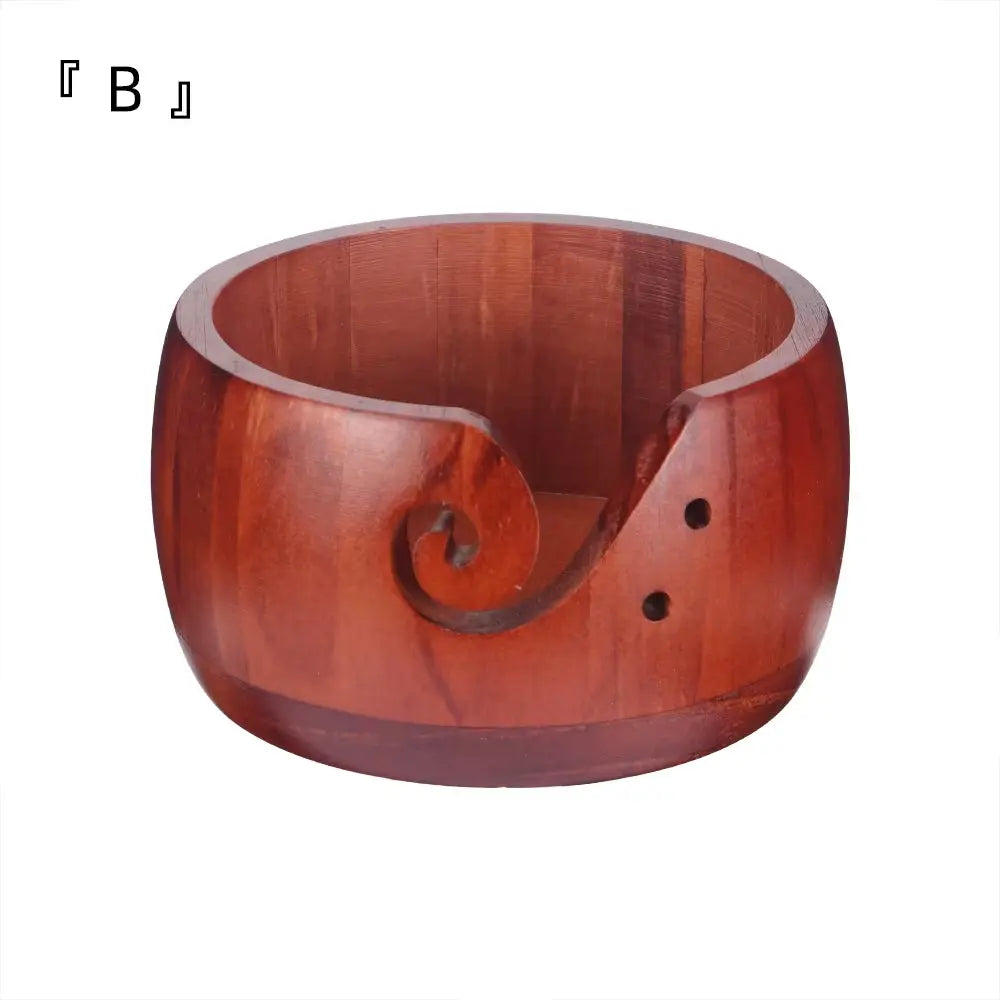 Wooden Yarn Bowl Knitting Yarn Bowls with Holes Crochet Bowl Holder Handmade Yarn Storage Bowl for DIY Knitting Crocheting