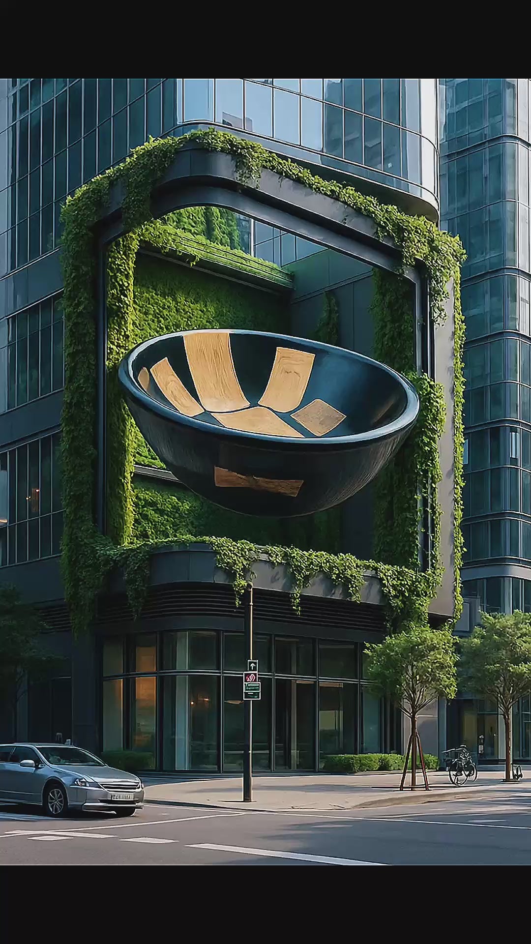 Håndlaget bolle i sort epoxy og eik – Moderne eleganse med naturlig sjel